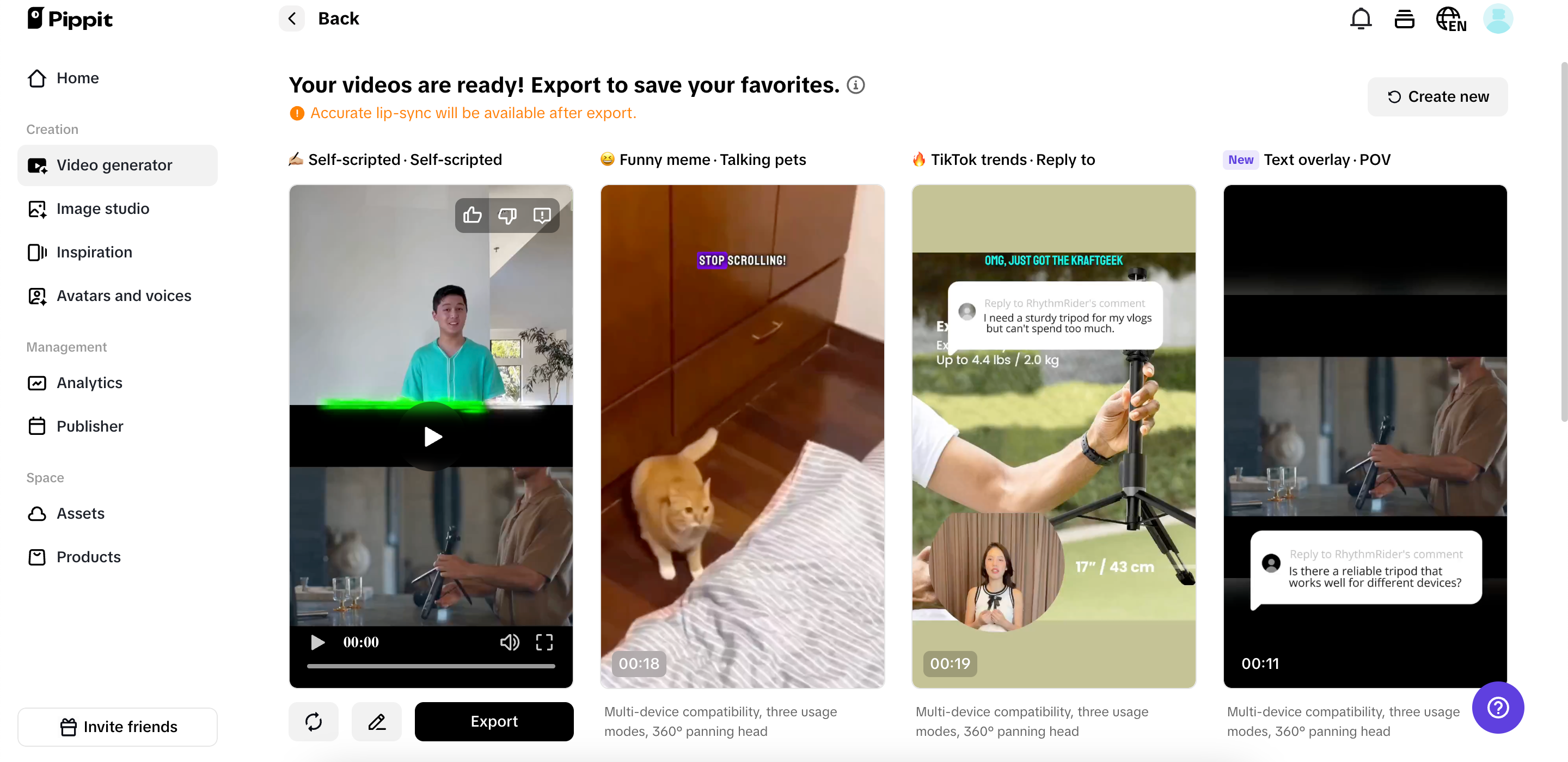 Select your favorite video