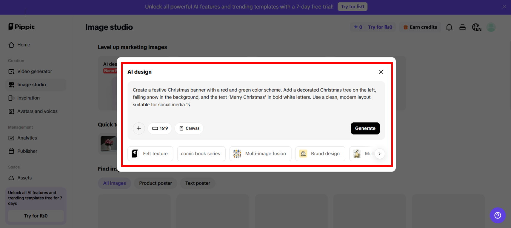 Enter a precise prompt