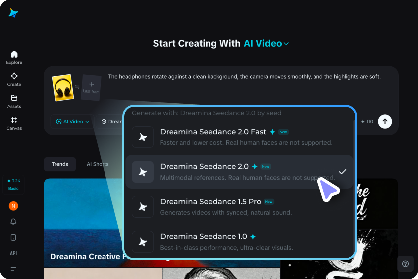 Pilih model dan jana