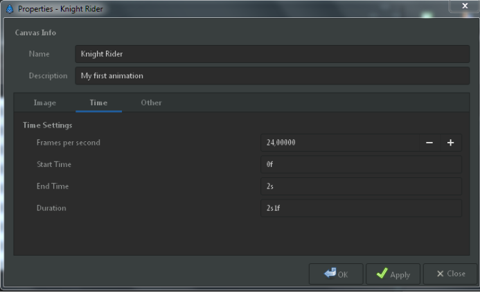 Setting up the workspace in Synfig animation software