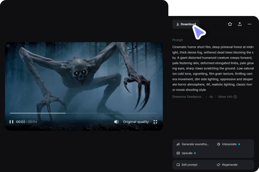 Refine and download your horror video