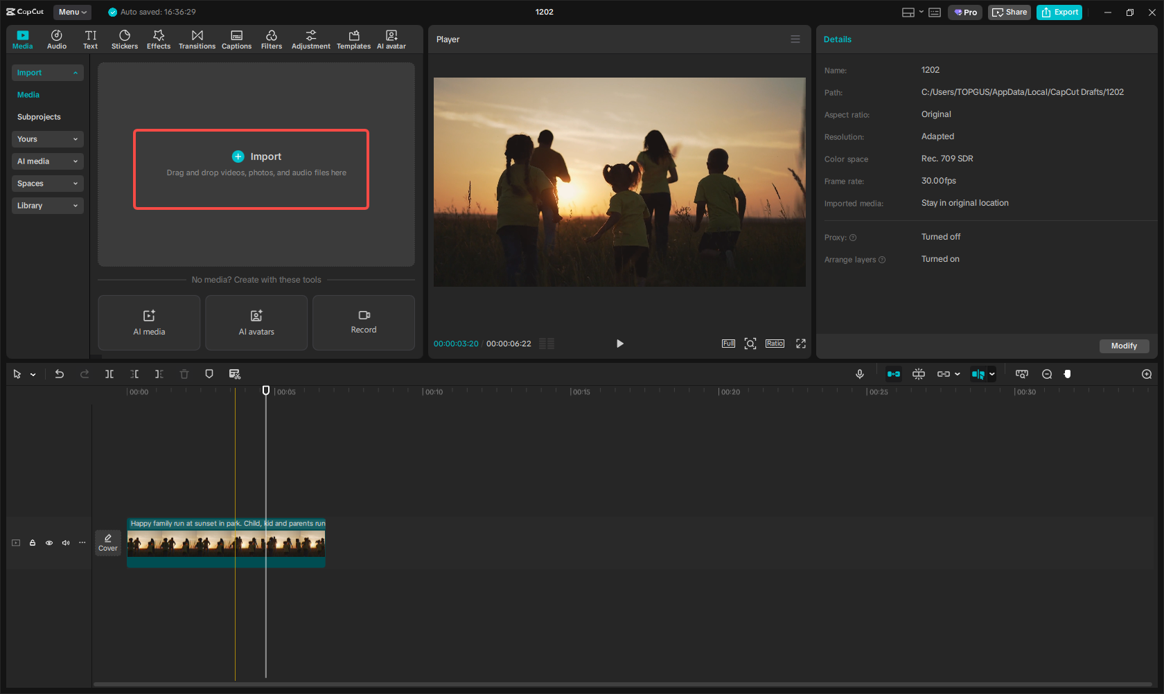Import your HDR footage