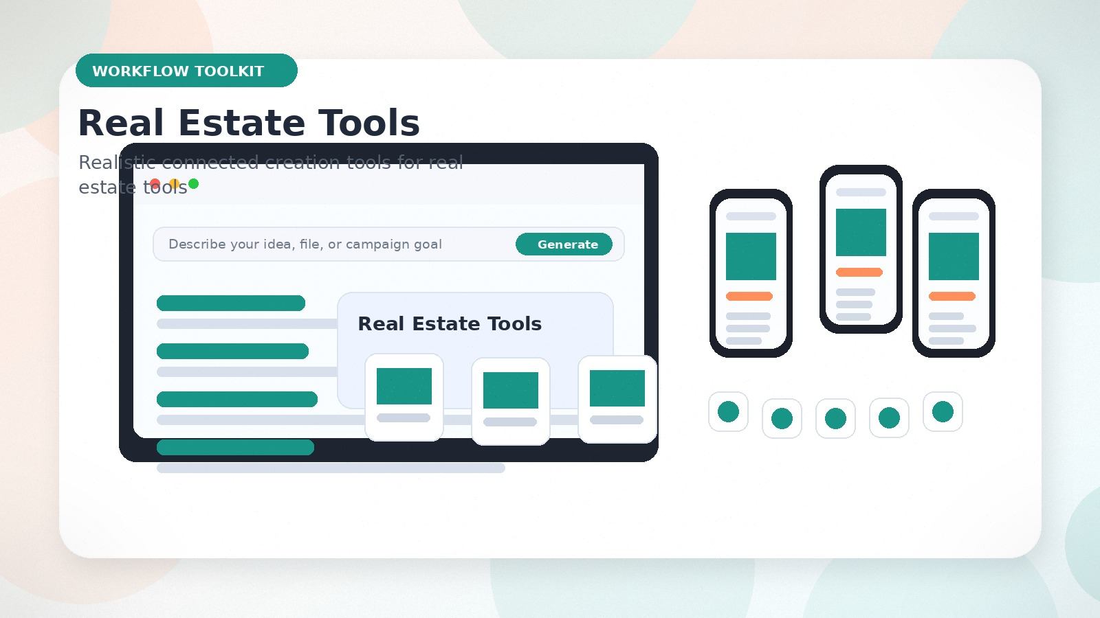 Real Estate Tools realistic workflow toolkit visual for real estate tools