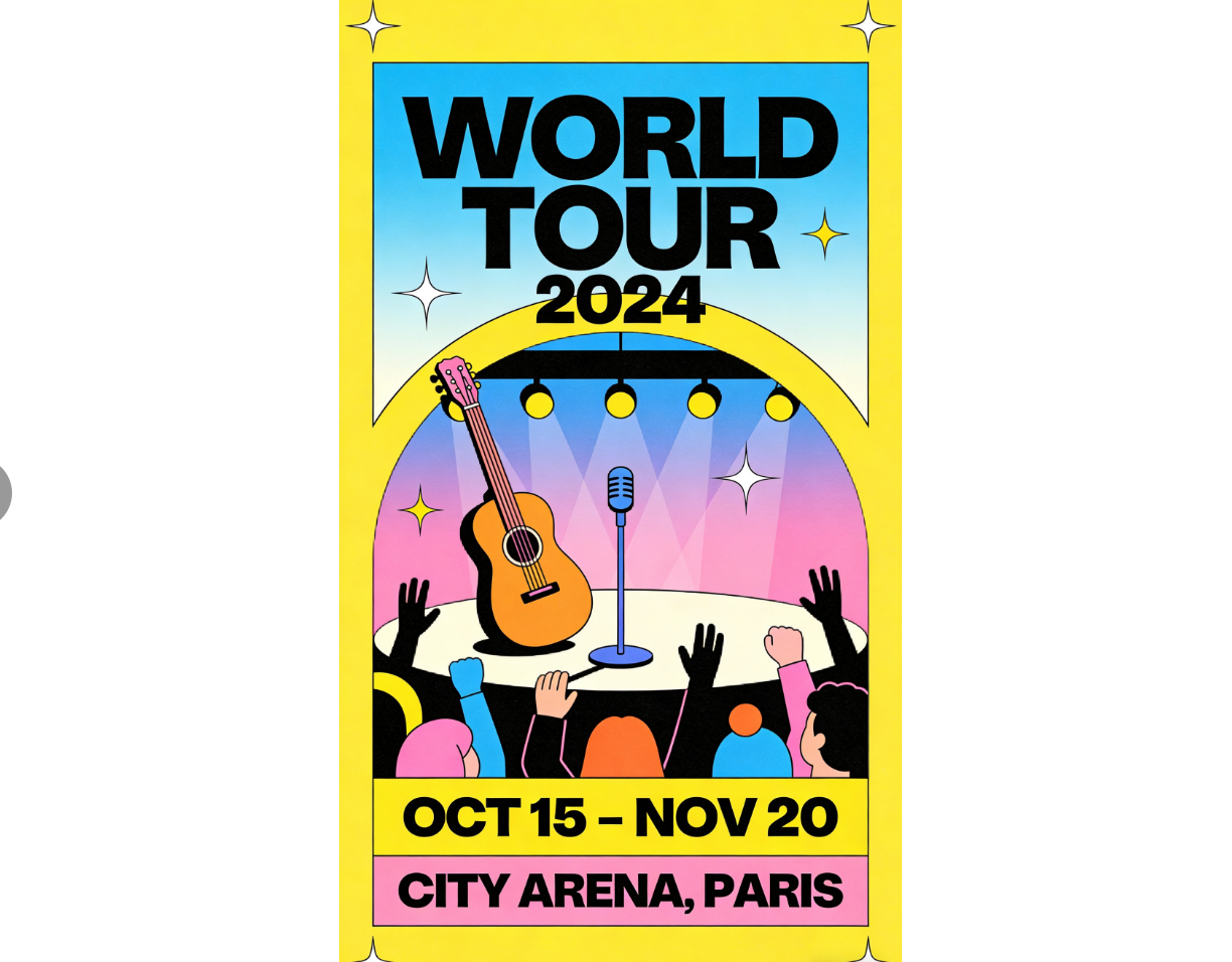 Idea de diseño para póster de gira: Pósteres de gira con tipografía audaz.