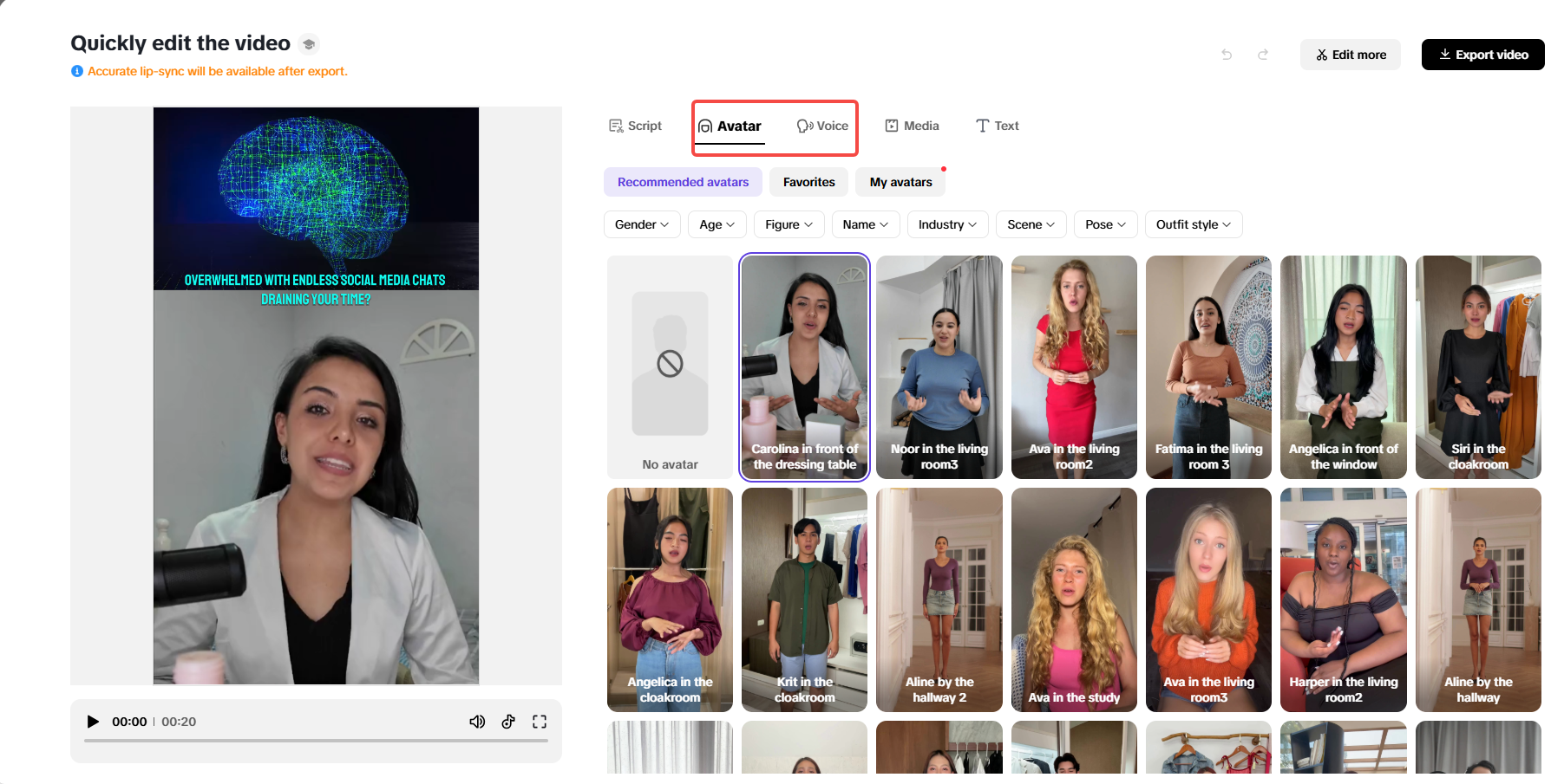 AI avatars and voice