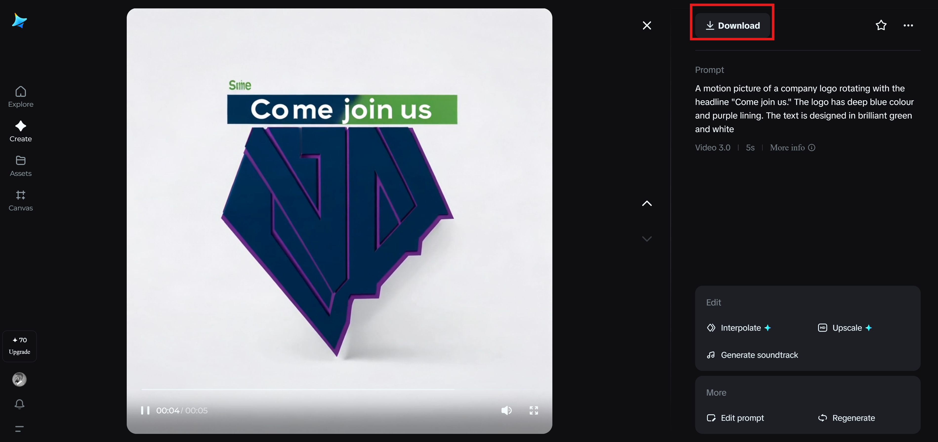 Dreamina AI motion graphics