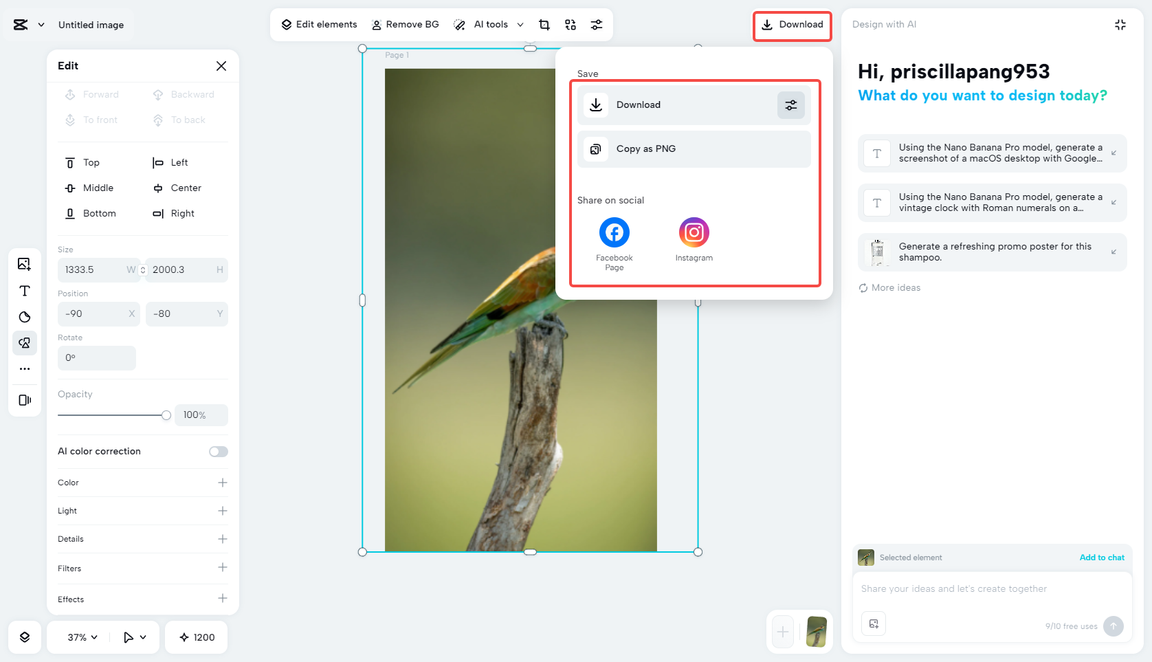 Export your aperture photo