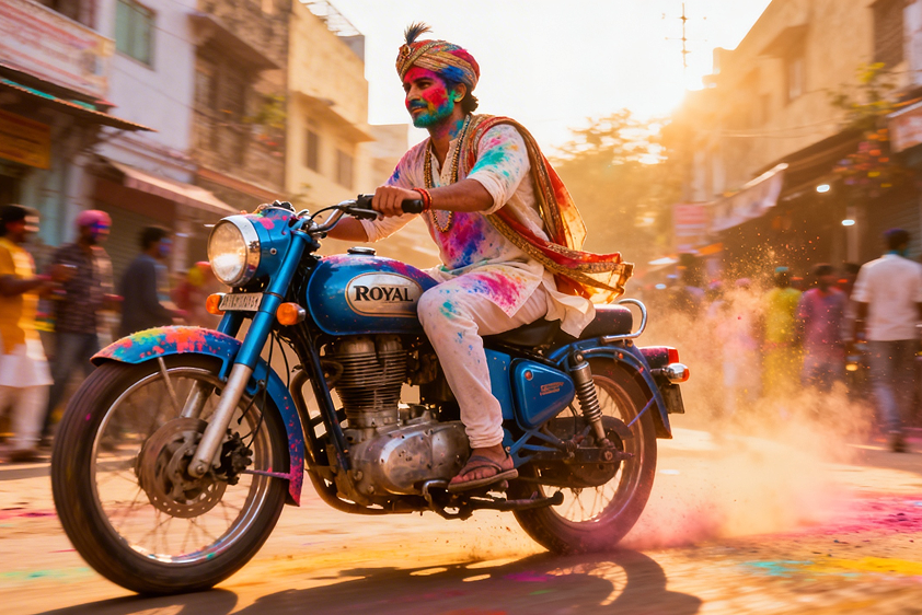 Cinematic Holi Car Scene