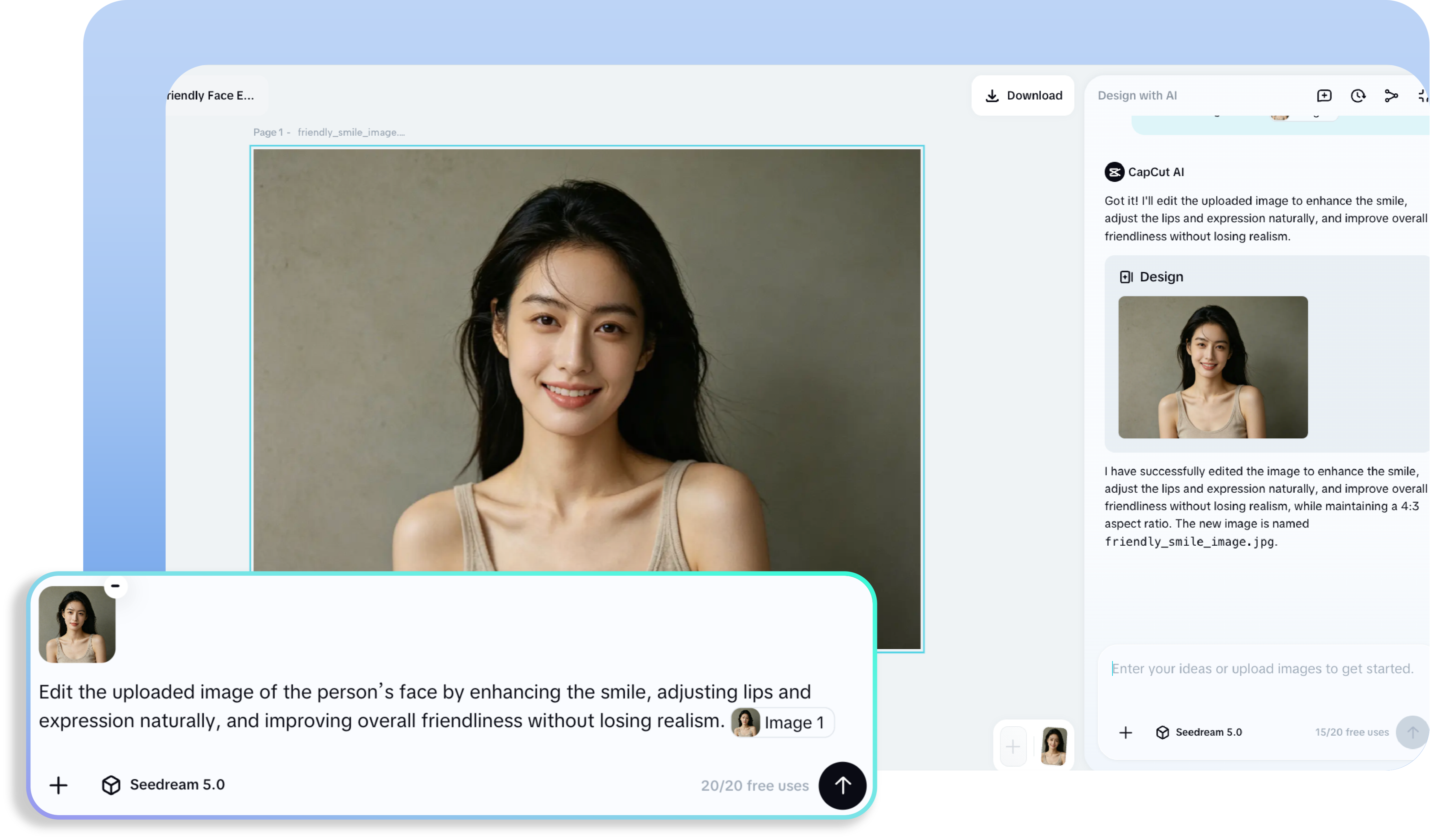 Редактируйте свое лицо на изображении