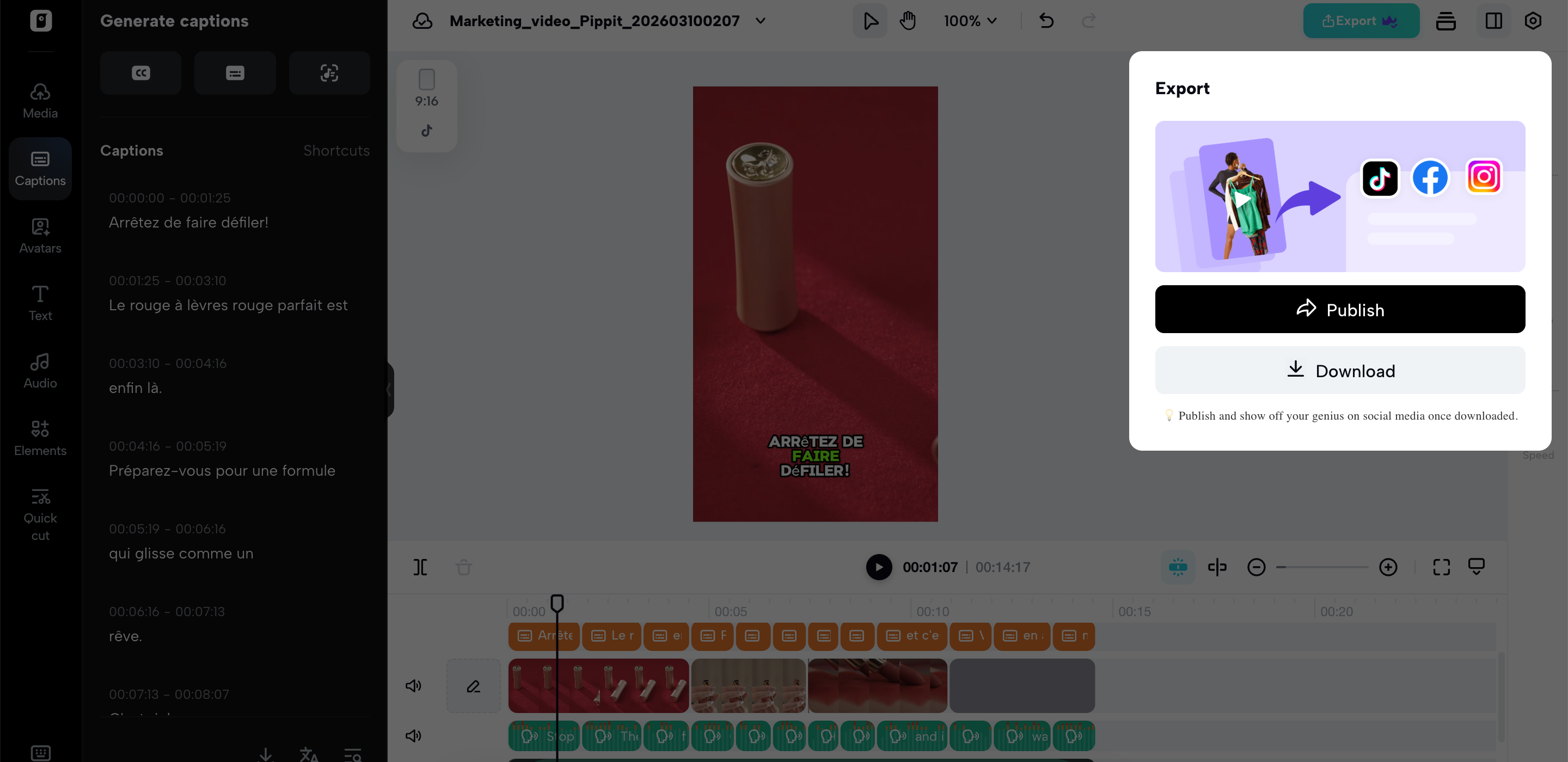 Export your video