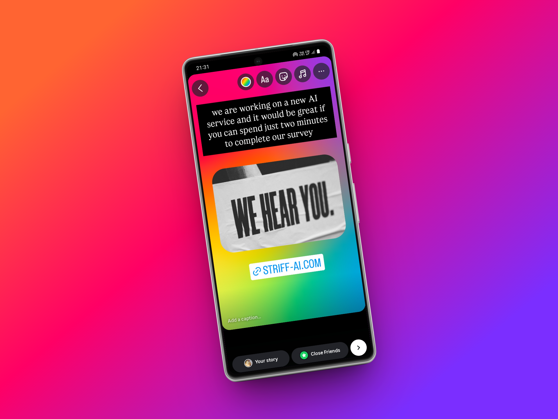 Crie feedback ou pesquisas