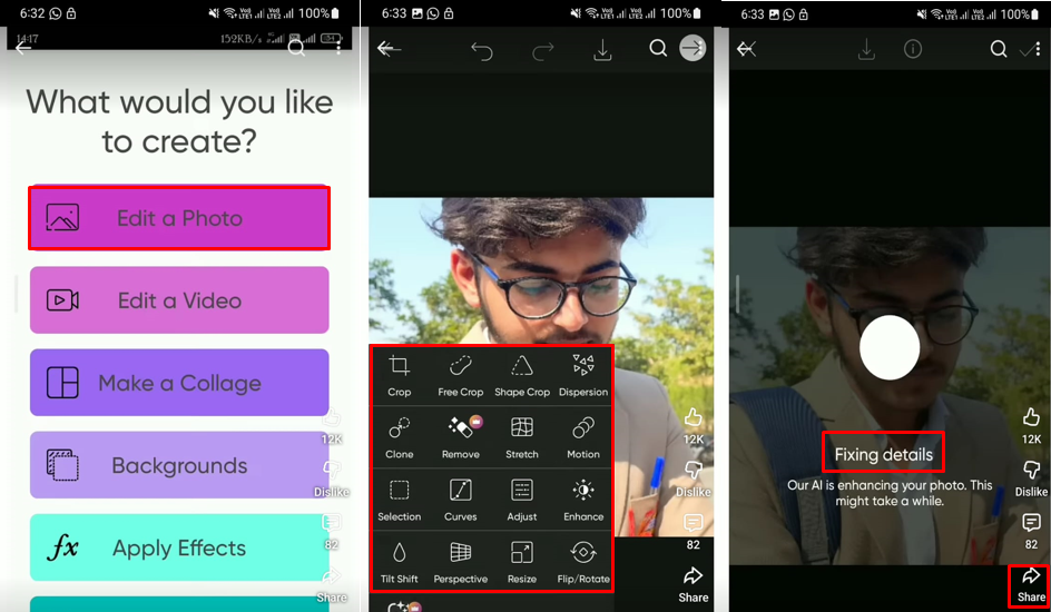Interface showing how to use the Picsart image editor like a pro