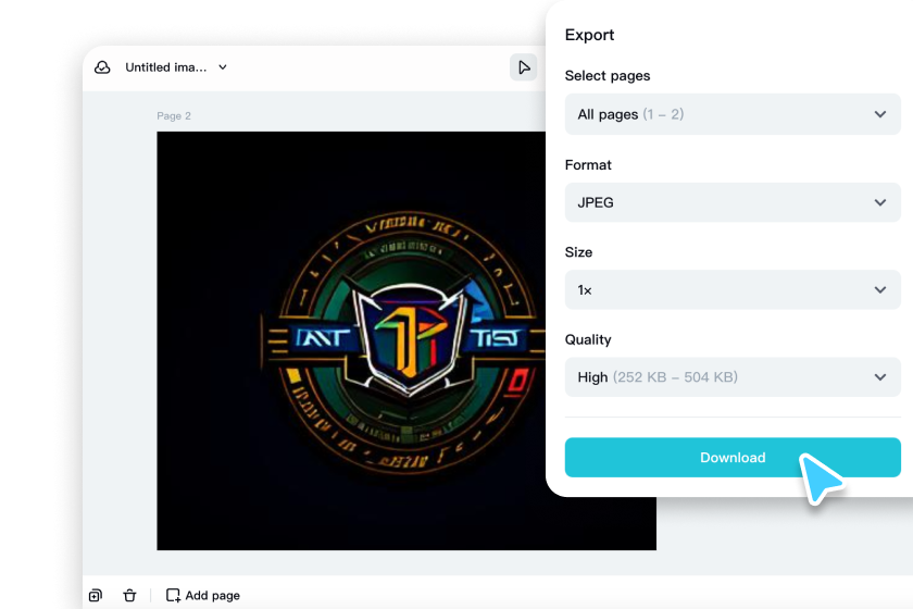 Export the gaming logo design