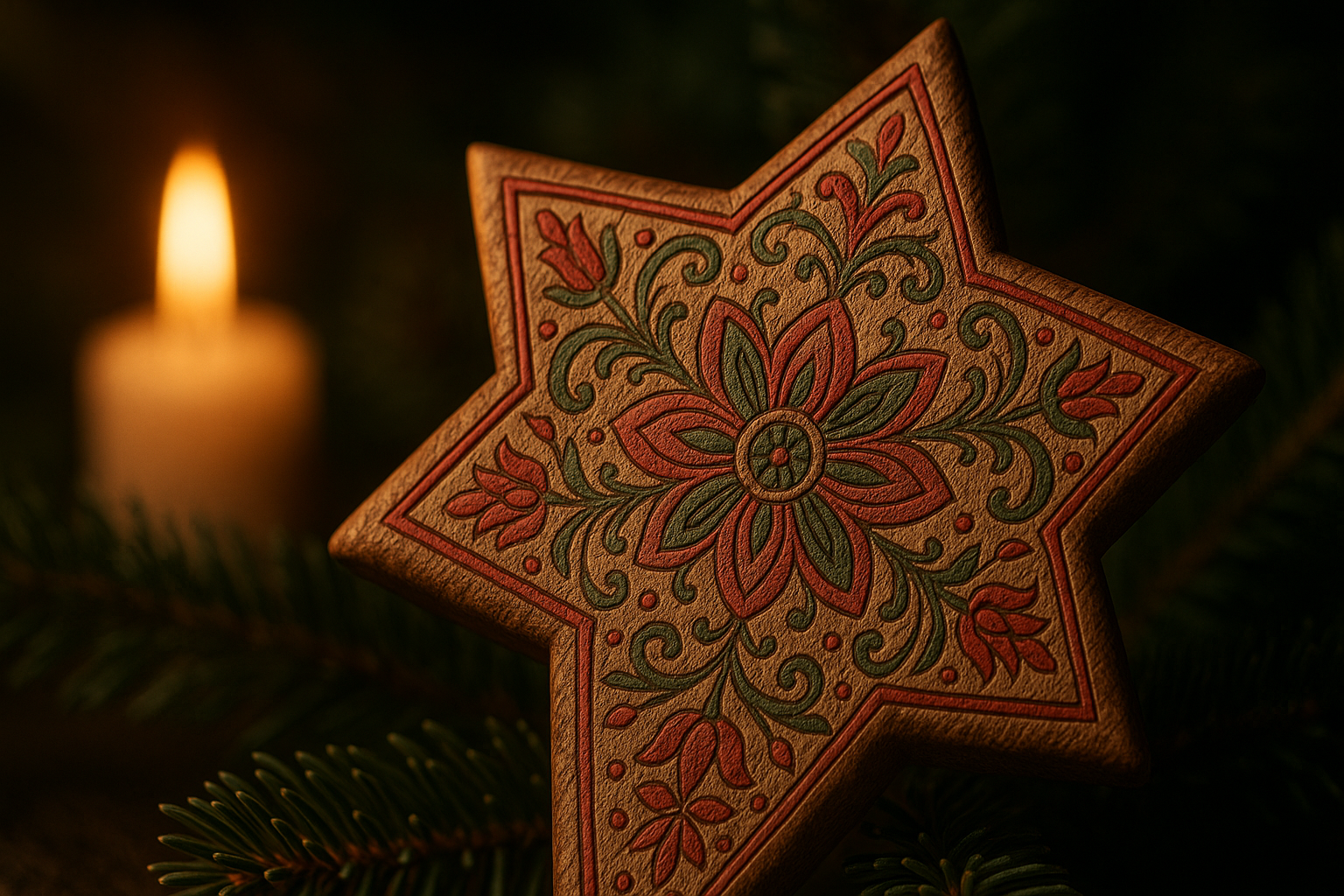 Carved-wood style ornament