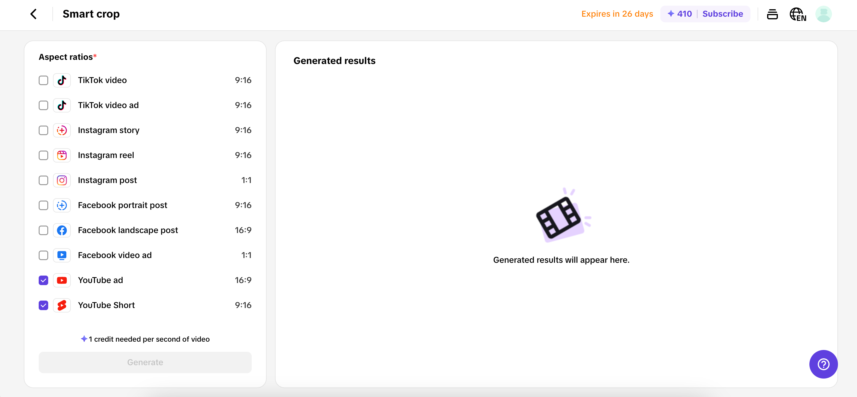 Auto resize for YouTube Shorts