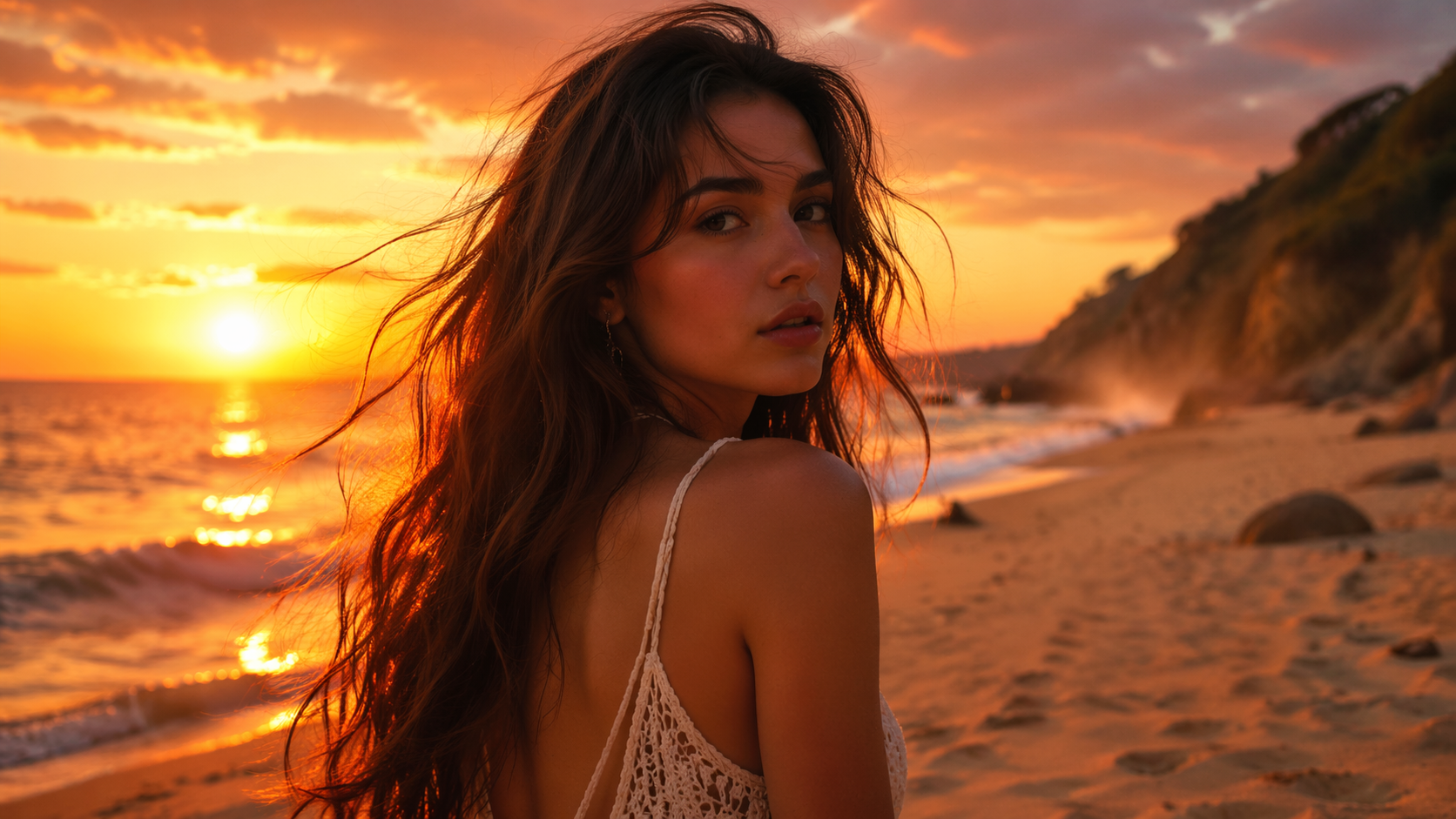 Dreamina sunset photo ai prompt 16:9 hero image