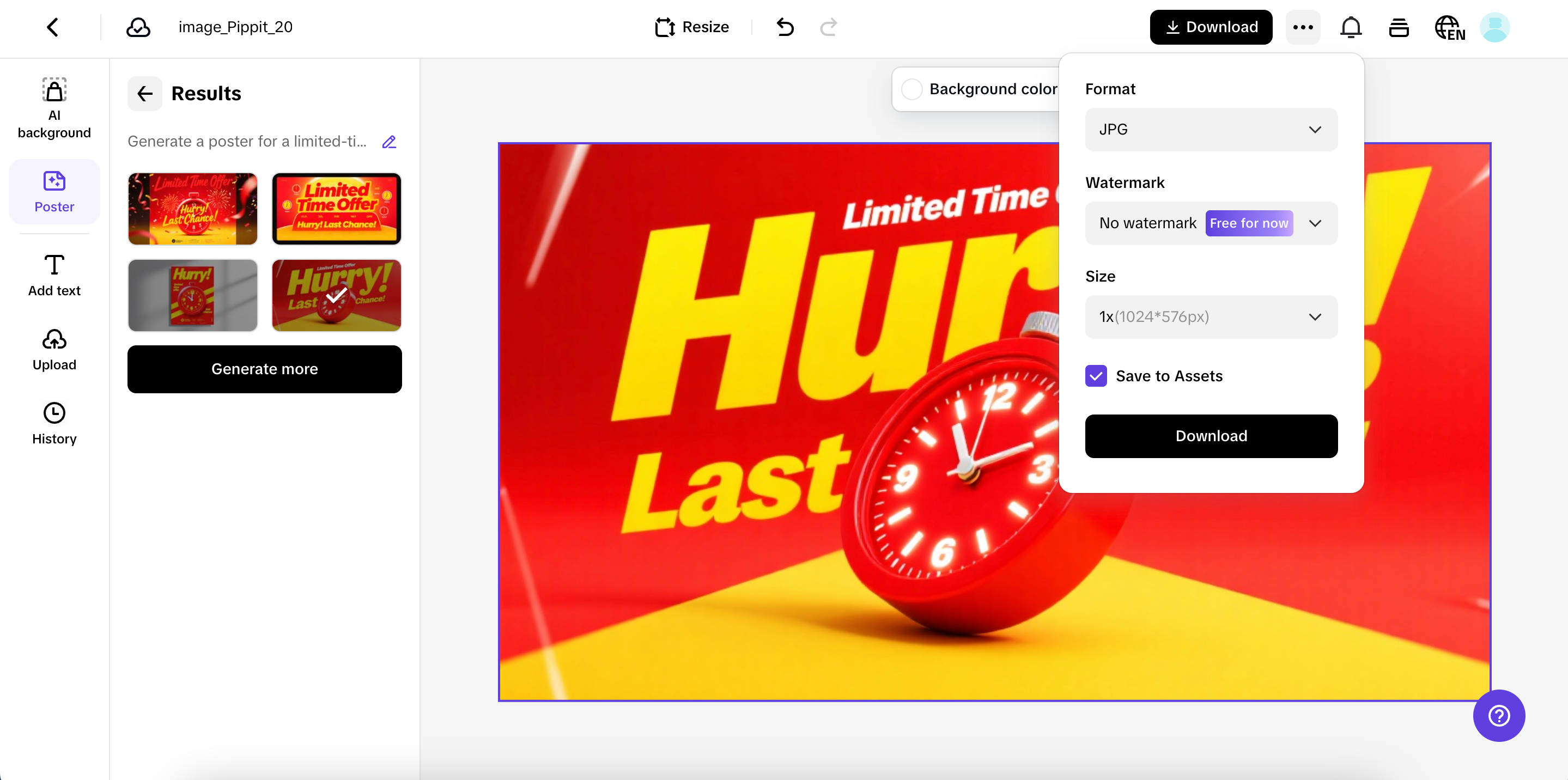 I-export ang iyong poster