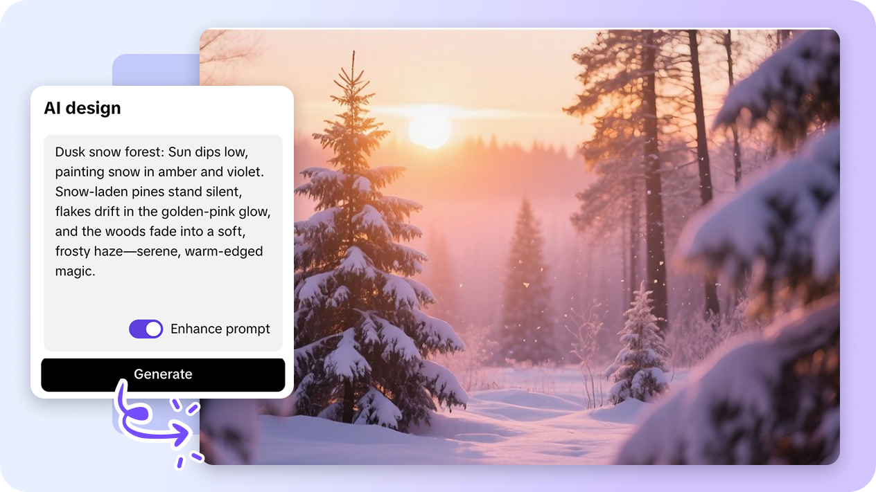 Easily create a snow scene with Pippit