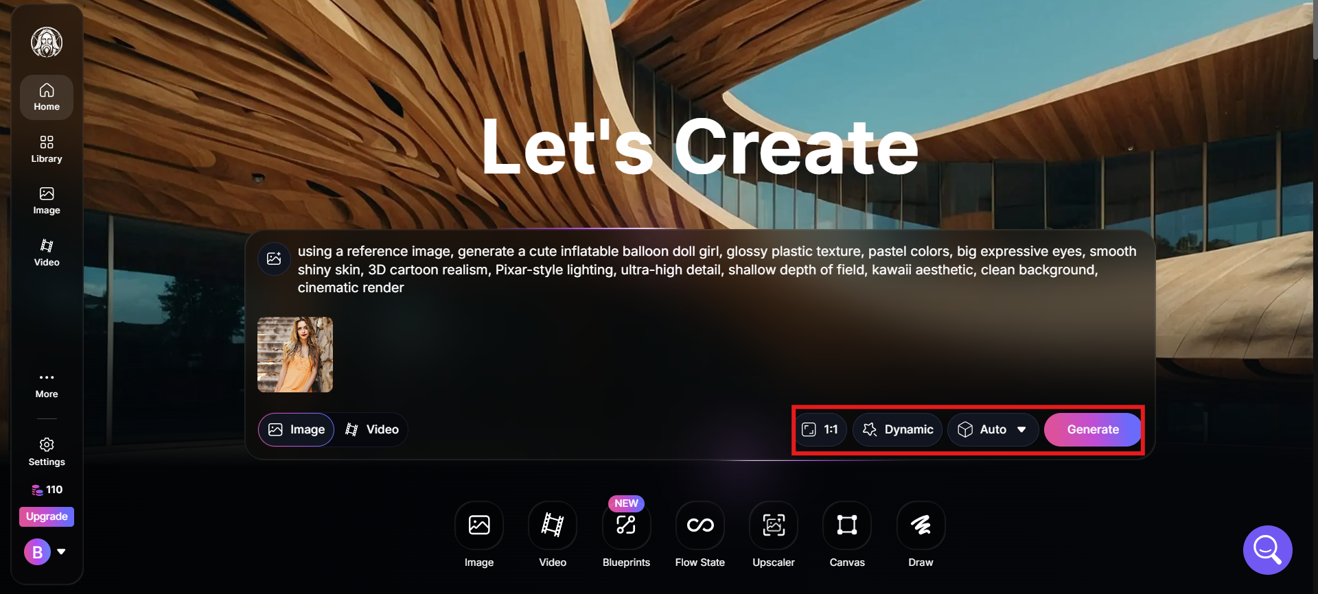 설정 조정 및 생성