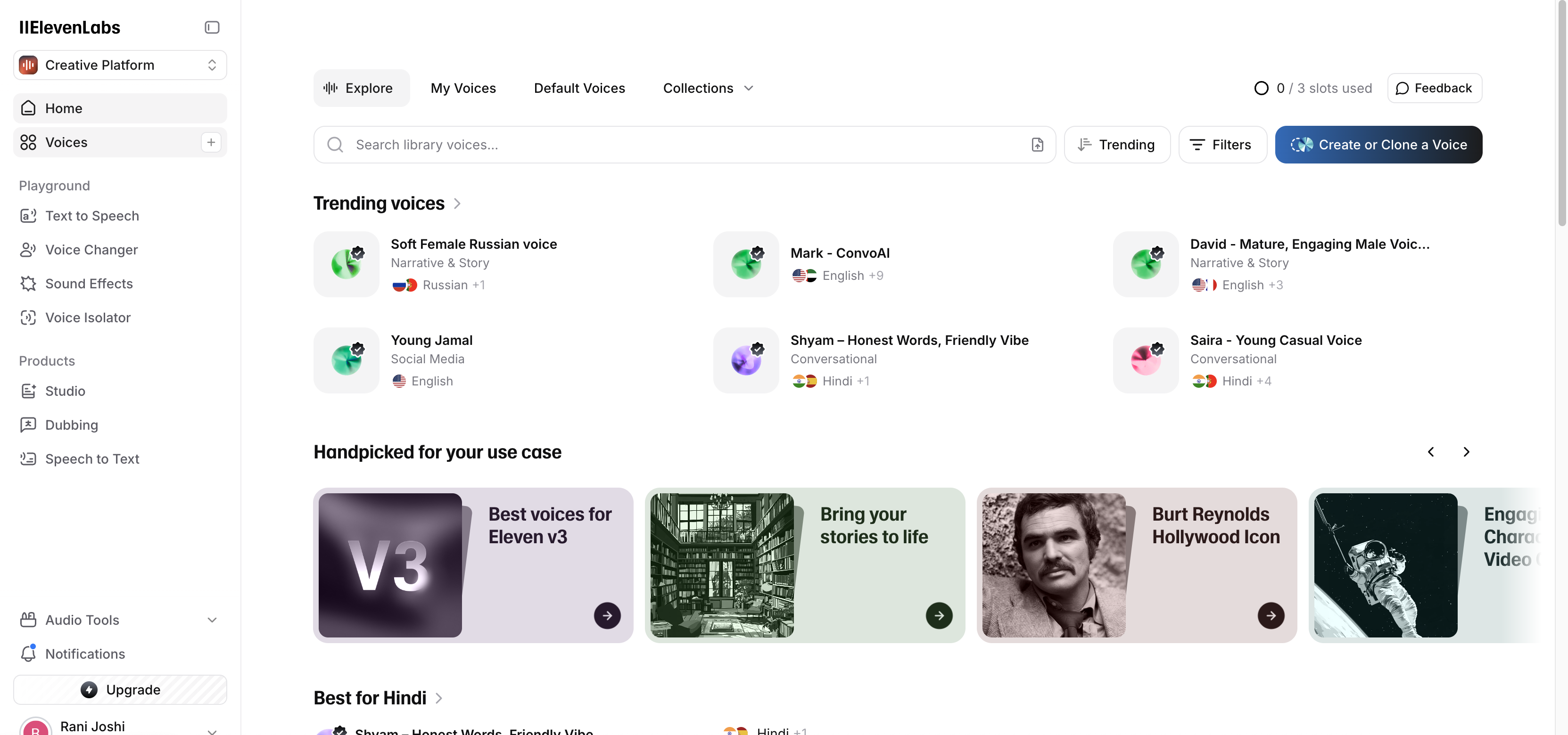 Gerador de narrativas por IA da EvenLabs