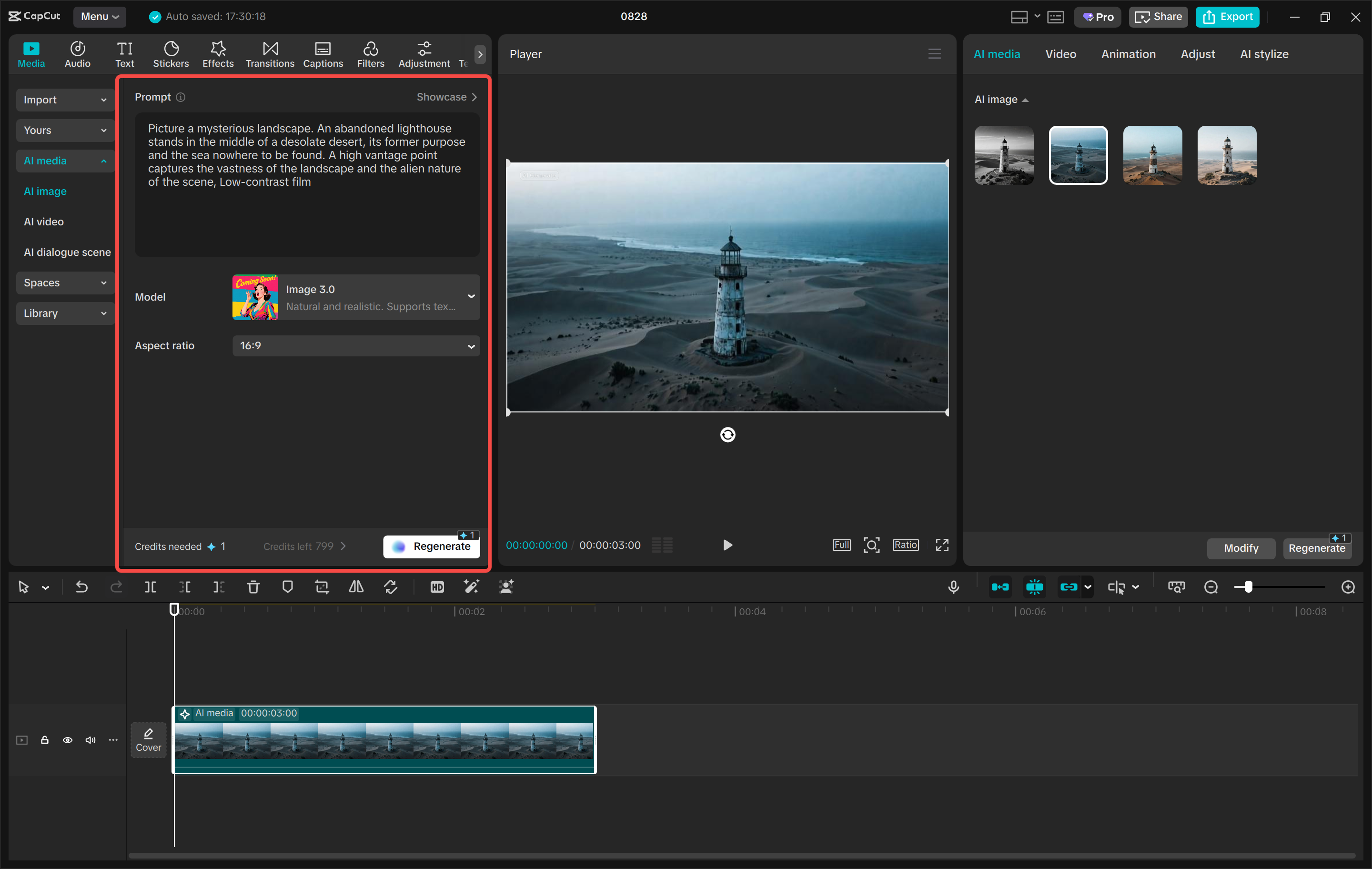 Converting text to an image with the CapCut desktop video editor