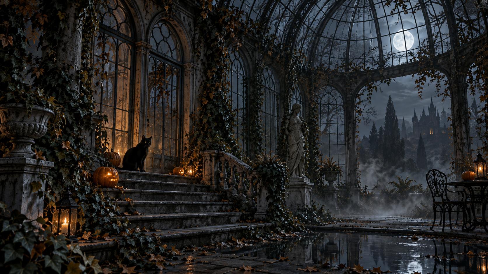 Gothic Conservatory at Night example