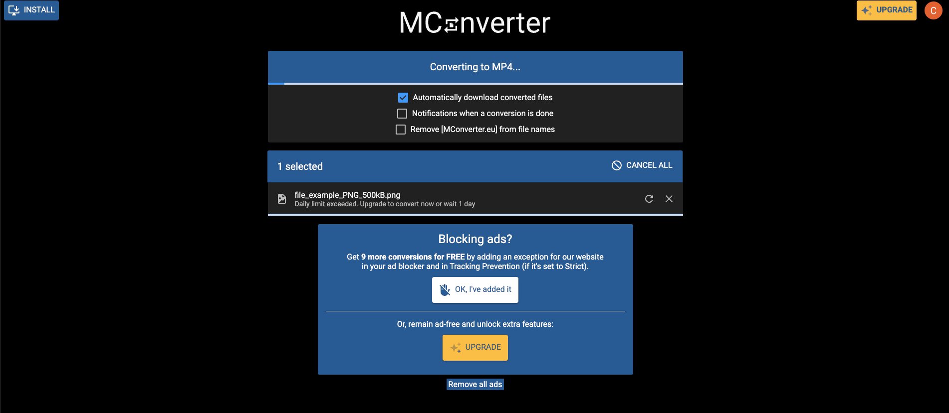 PNG to MP4 converter online