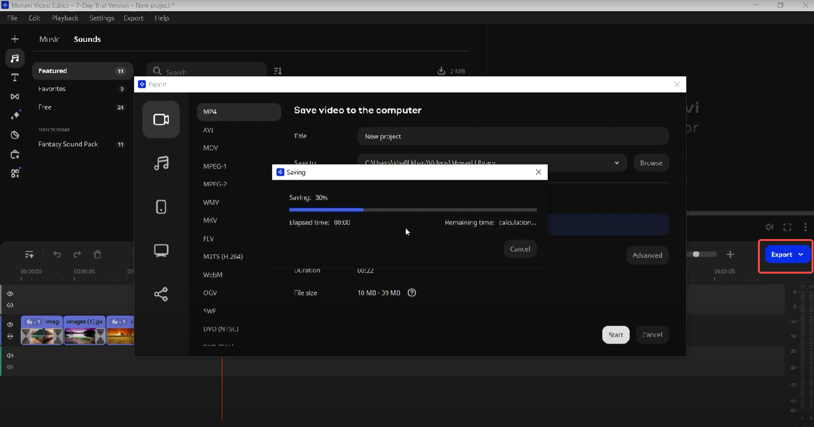 Preview and export the slideshow