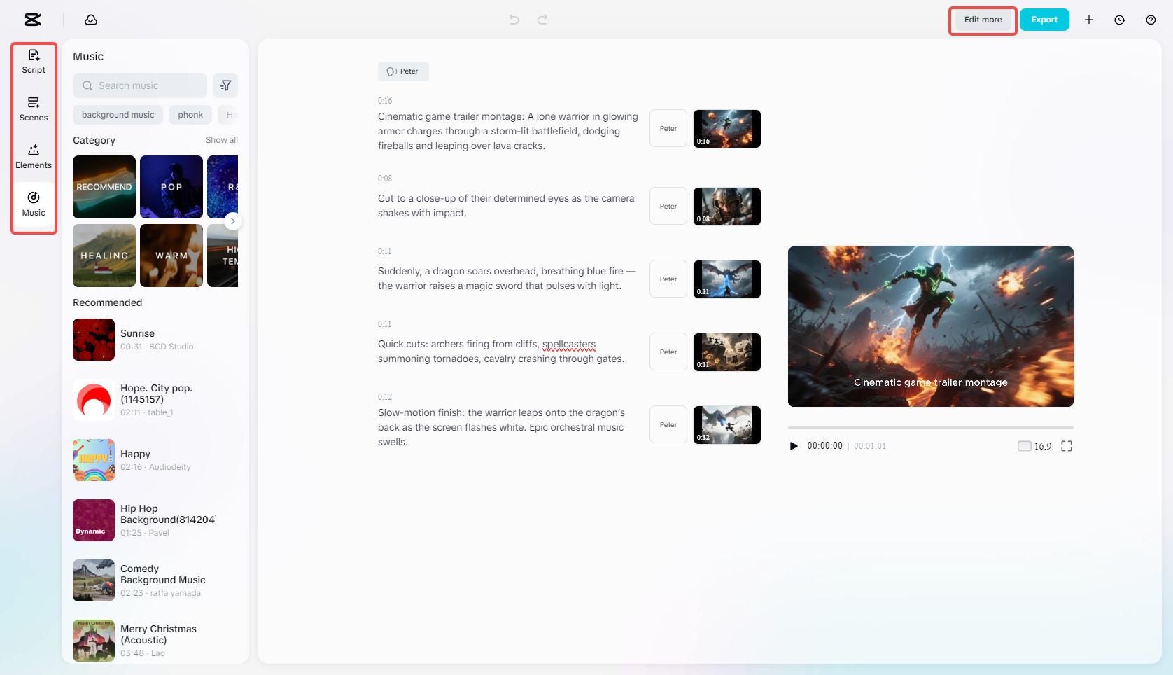 Edit the generated game video