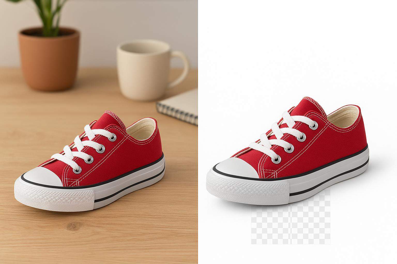 Remove image background for eBay product images — white background and transparent PNG example
