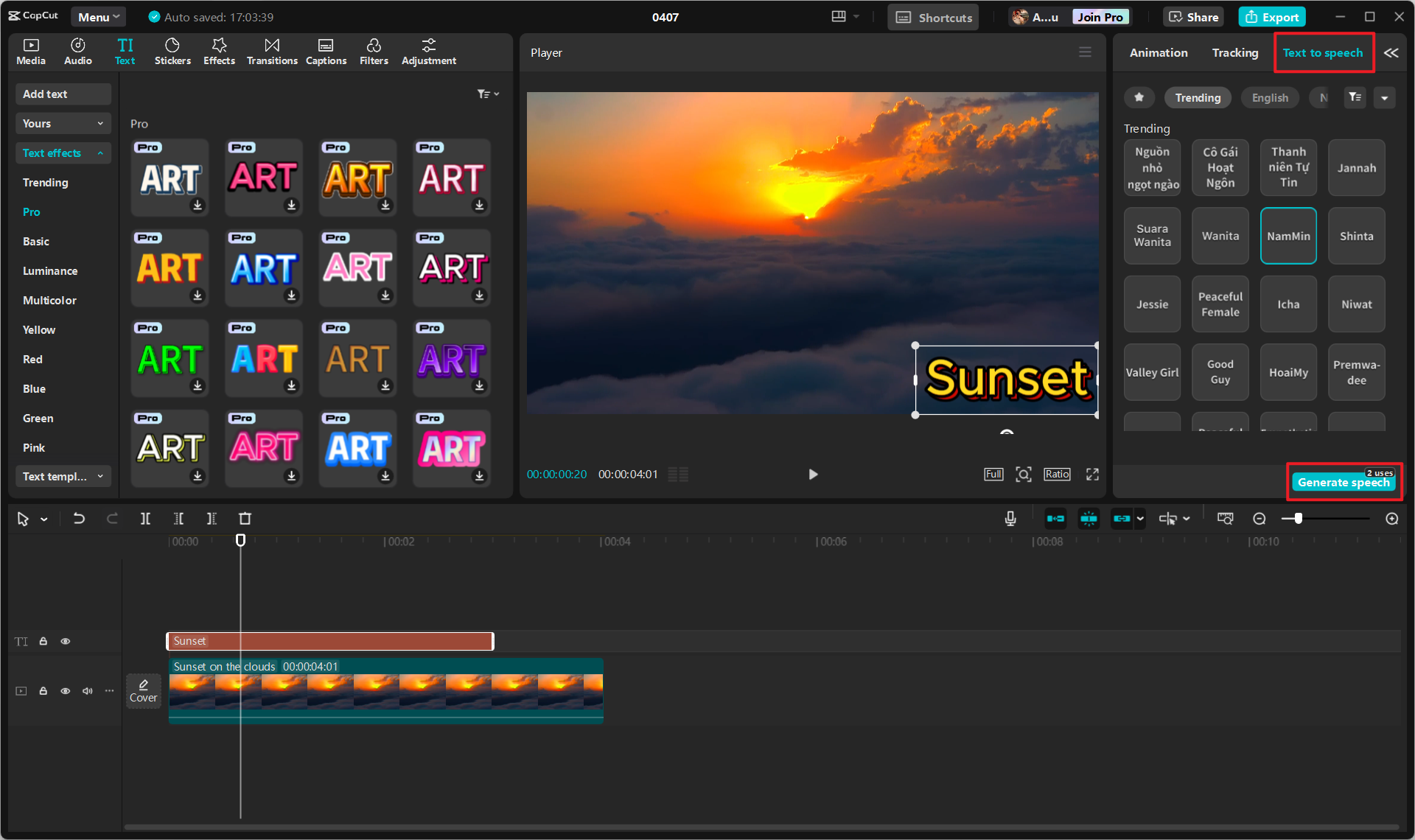 Edit your voice text option
