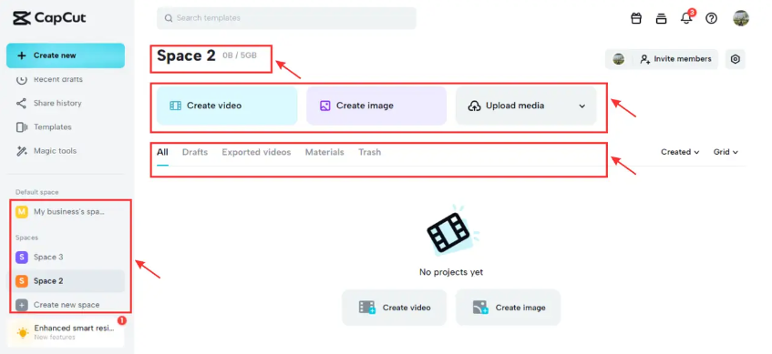 Cloud space storage