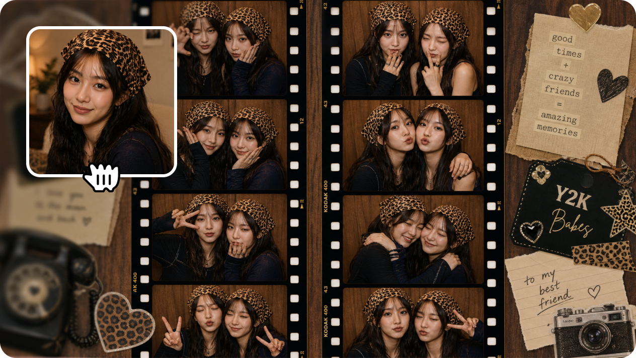 Turn your own photos into styled strip layouts with AI