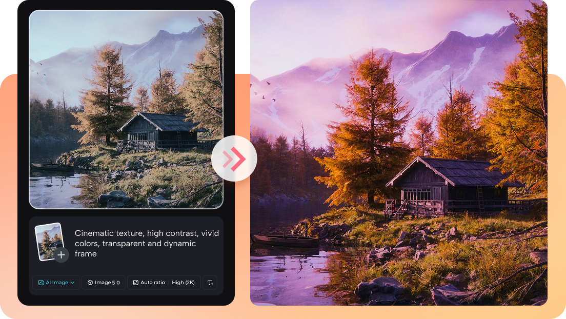 Trasforma la saturazione della foto utilizzando prompt AI