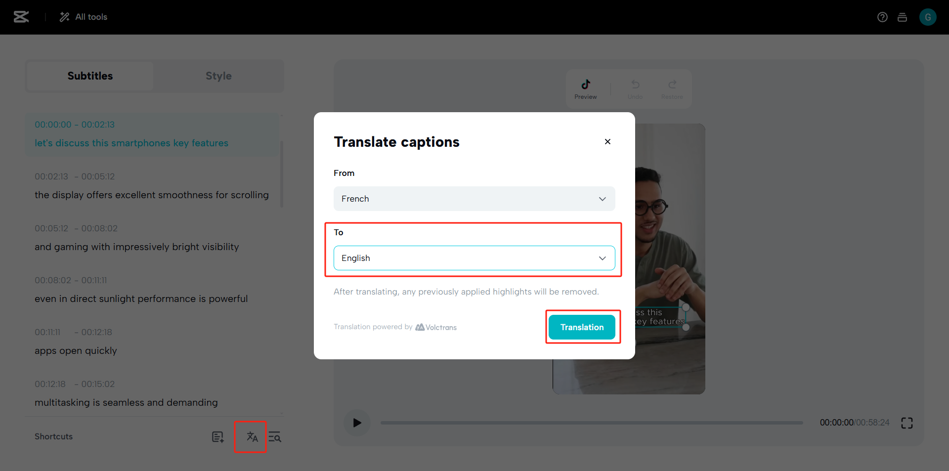 Choose or customize your caption style