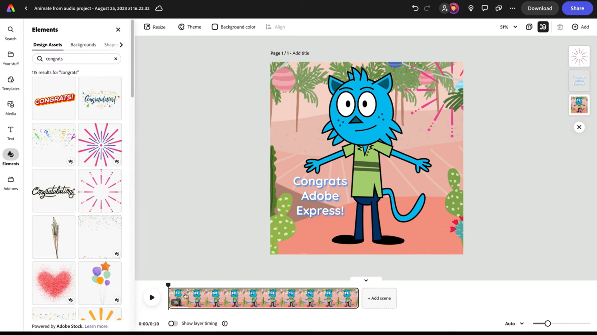 Menampilkan cara membuat animasi 3D secara online dengan Adobe