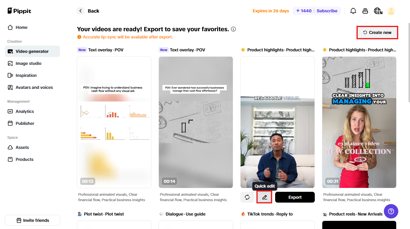 Customize or create new video