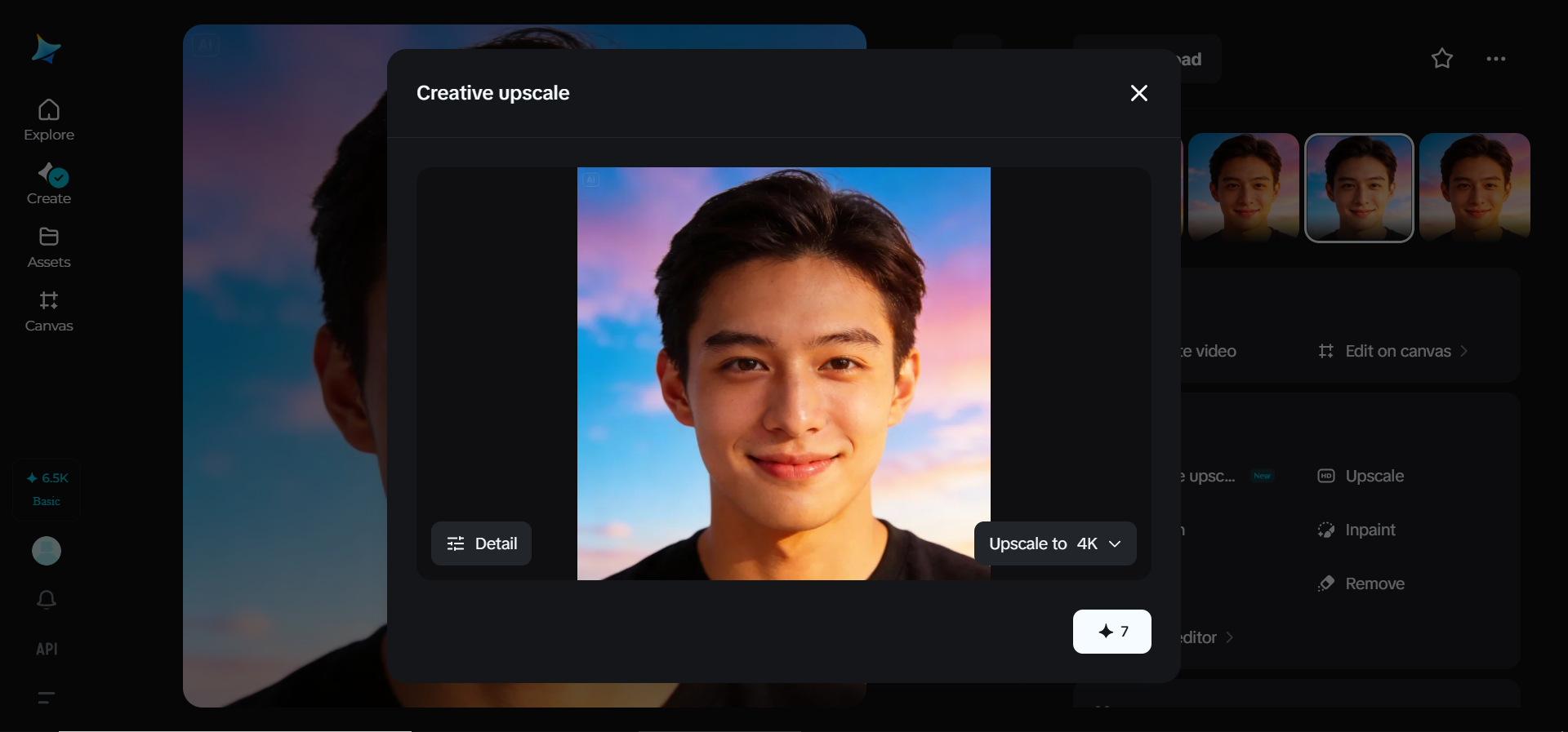 창의적인 업스케일