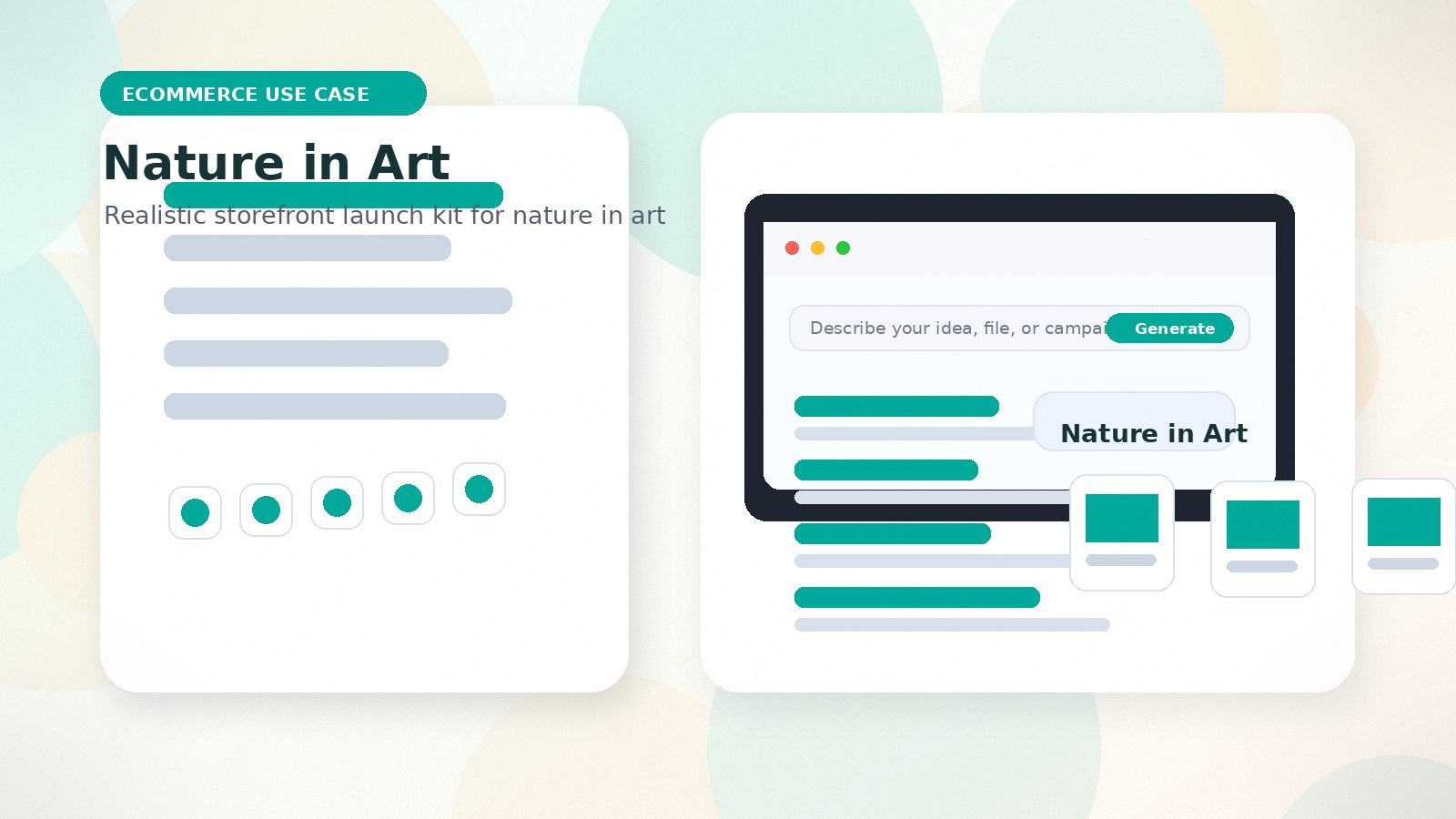Nature in Art realistic ecommerce use case visual for nature in art