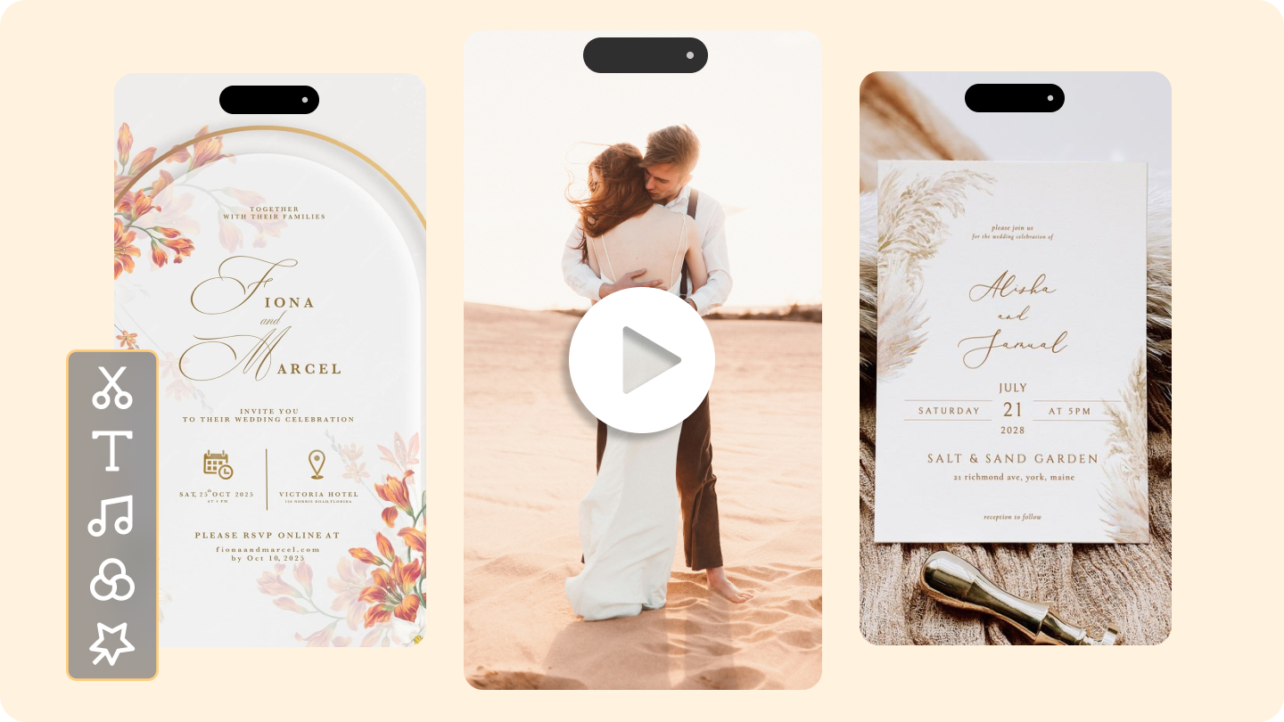 Style planning moodboard for wedding invitations