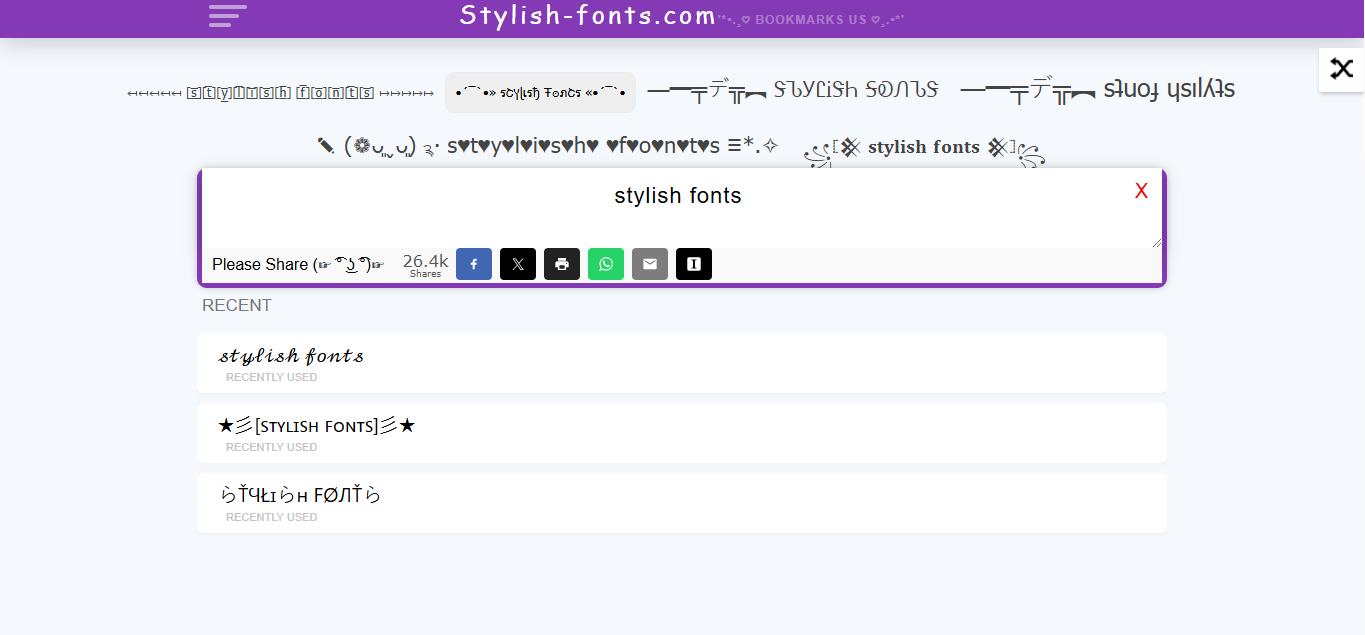 Interfejs stylowych czcionek - idealny fantazyjny generator tekstu pisma odręcznego dla stylowych czcionek
