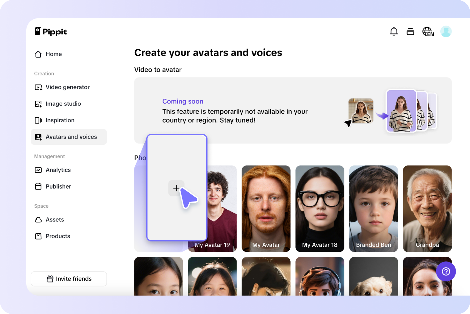 Upload photo to create 3d avatar