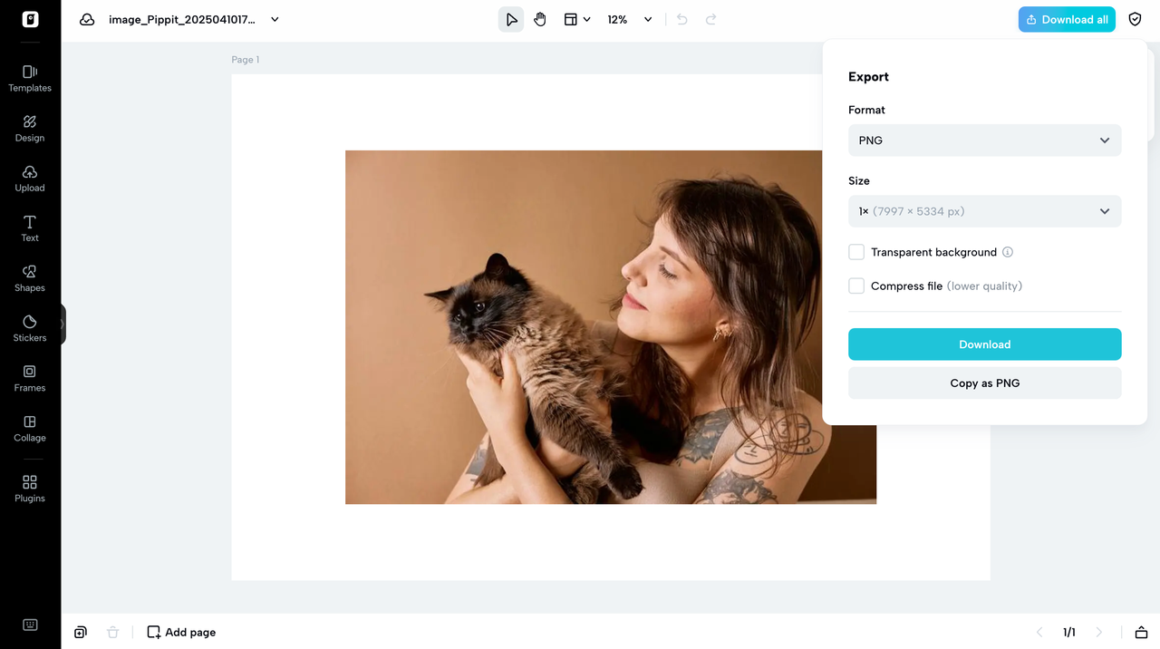 Export and share