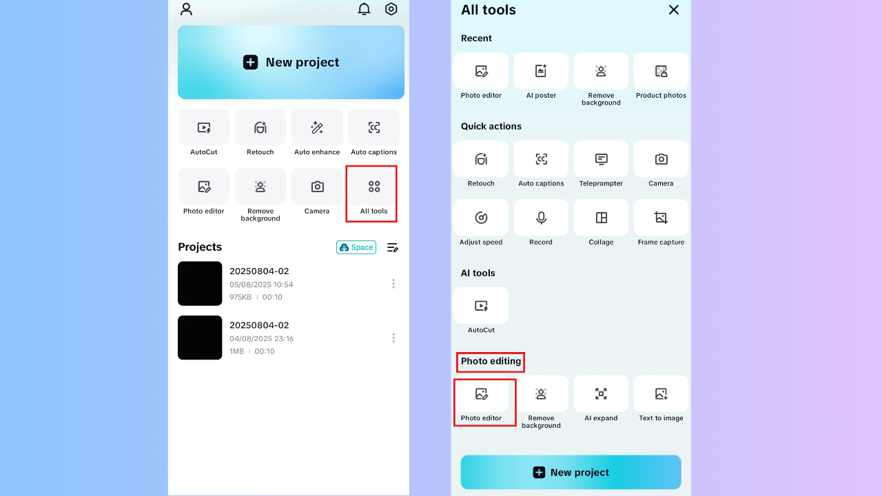 Access Photo editor