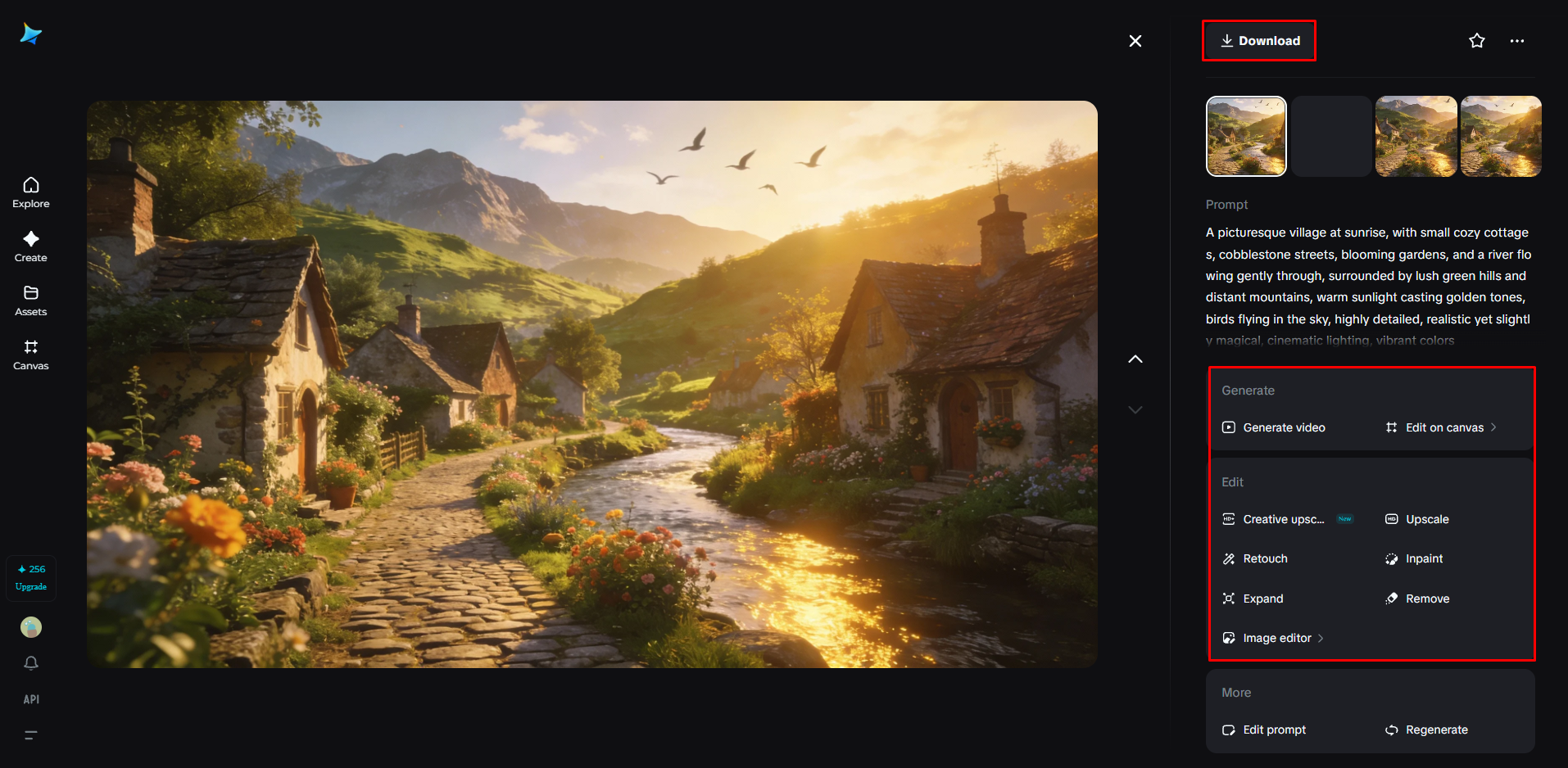 Refine and download the image