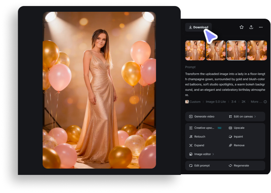 Preview, refine, and download