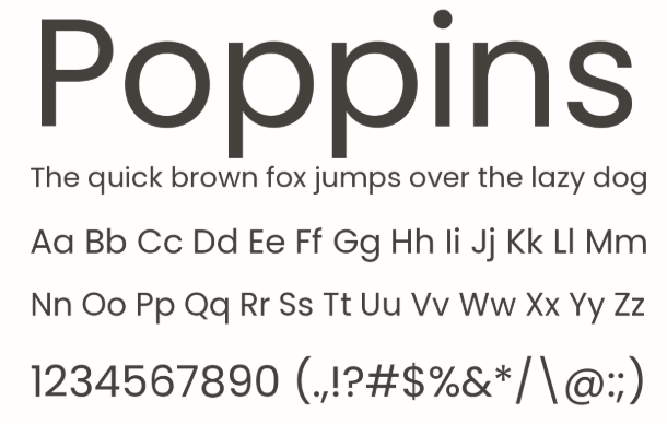 5 unique fonts to write text online: Poppins
