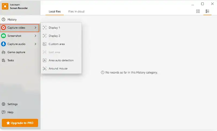 PC에서 아이스크림 화면 레코더를 엽니다.