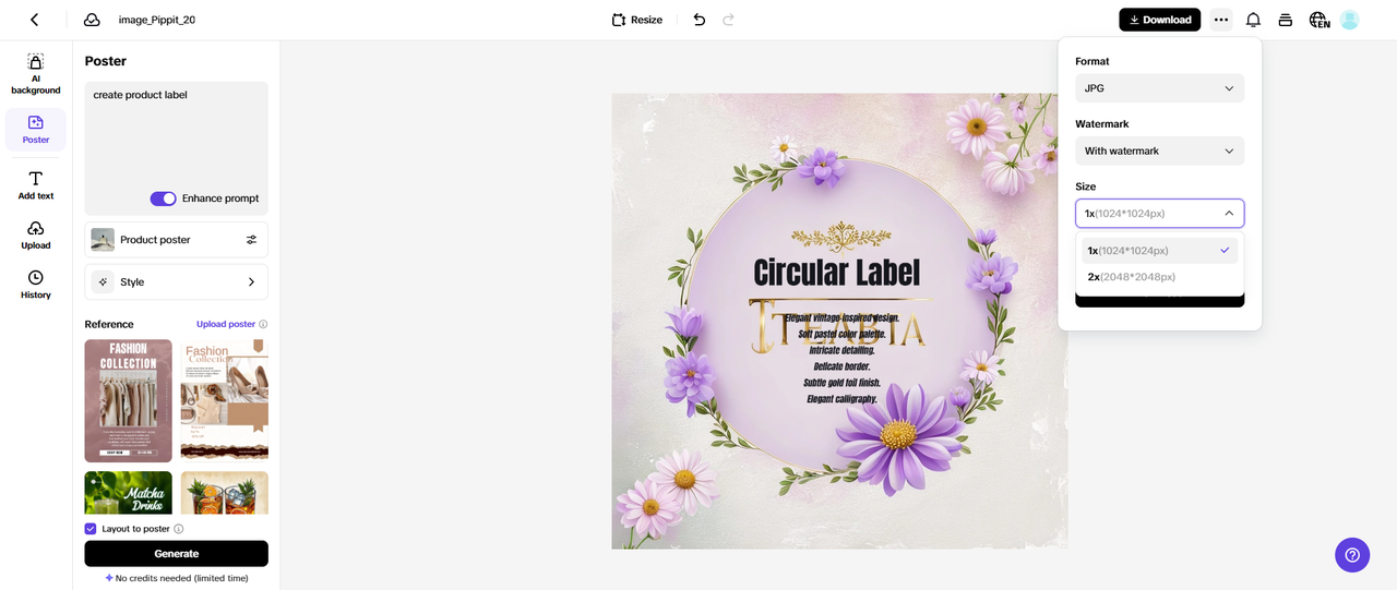 High-resolution export and flexible formats