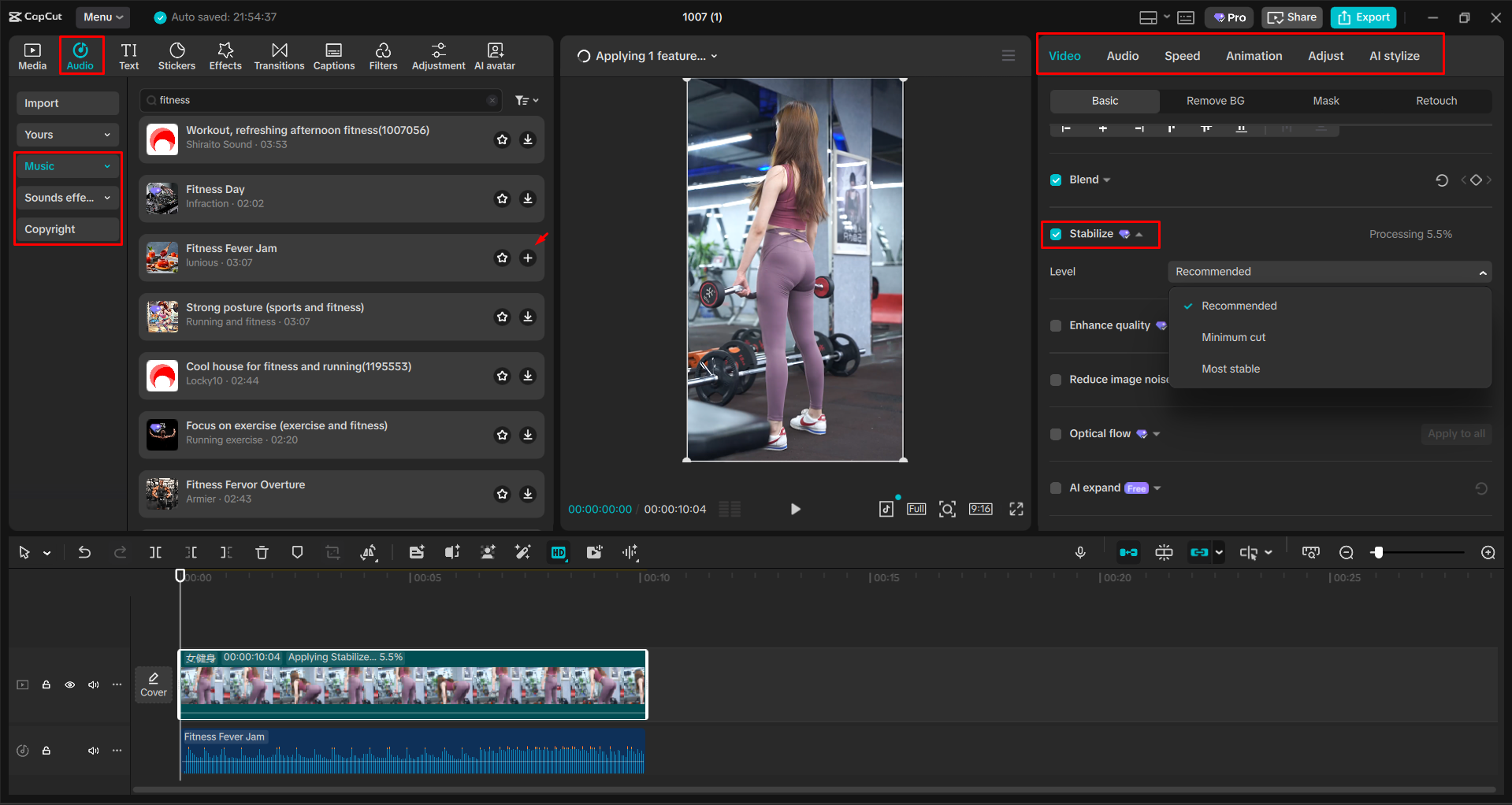 Editing the Instagram Reel with the CapCut desktop video editor